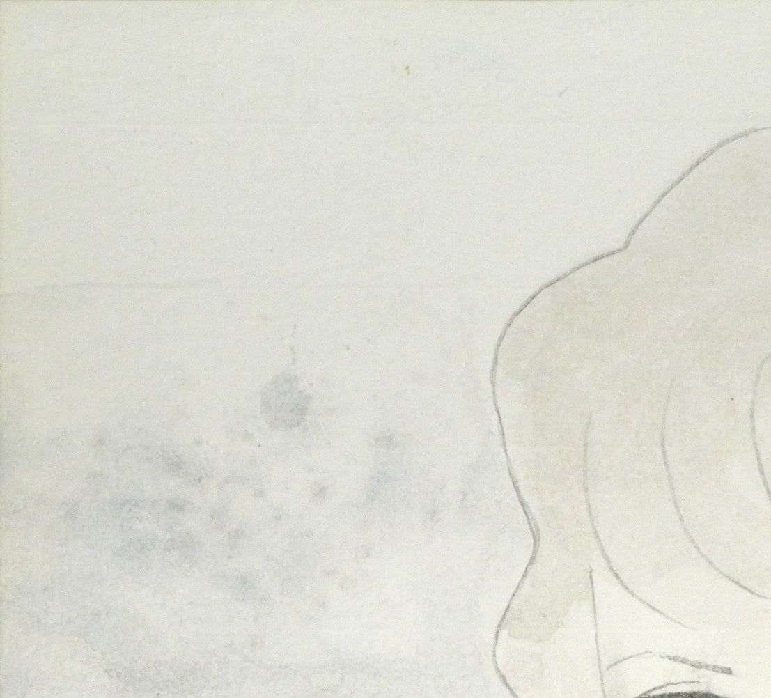 東郷青児「婦人像」水彩画・4号色紙　拡大画像1