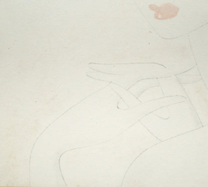 東郷青児「婦人像 （ピエール水彩額縁使用）」水彩画・色紙　拡大画像3