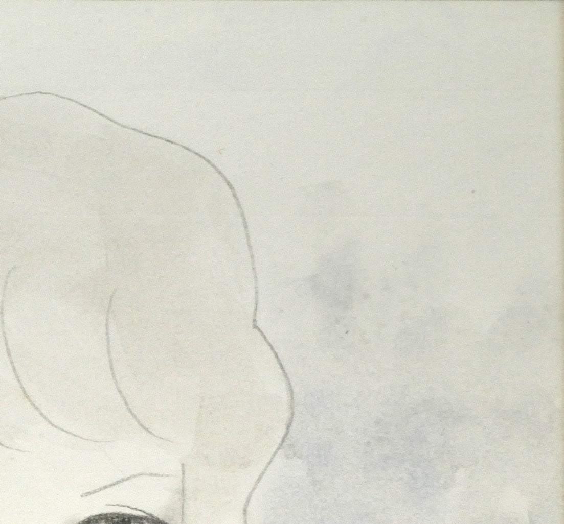 東郷青児「婦人像」水彩画・4号色紙　拡大画像2