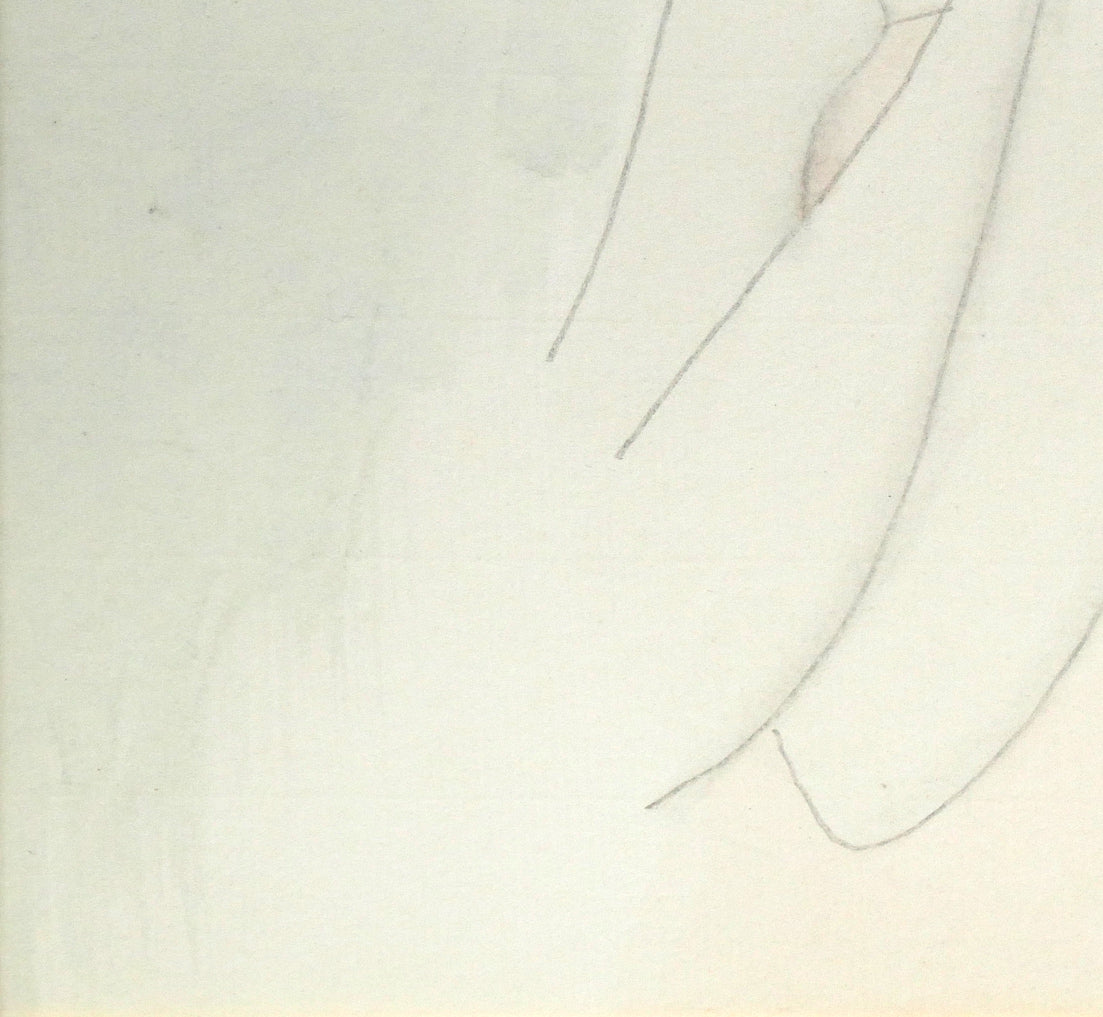 東郷青児「婦人像」水彩画・4号色紙　拡大画像7