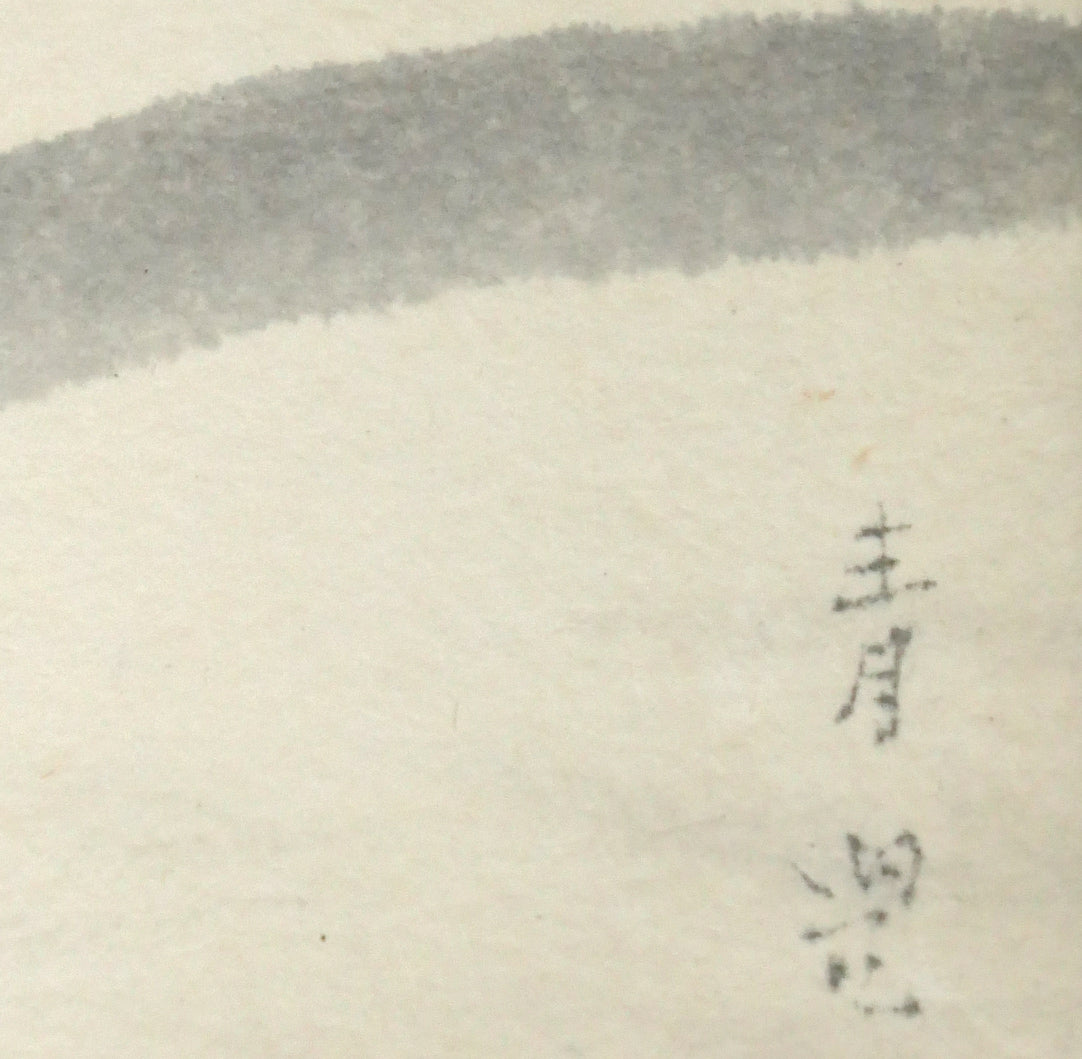 東郷青児「登別温泉　第一瀧本」水彩画・色紙　サイン拡大画像