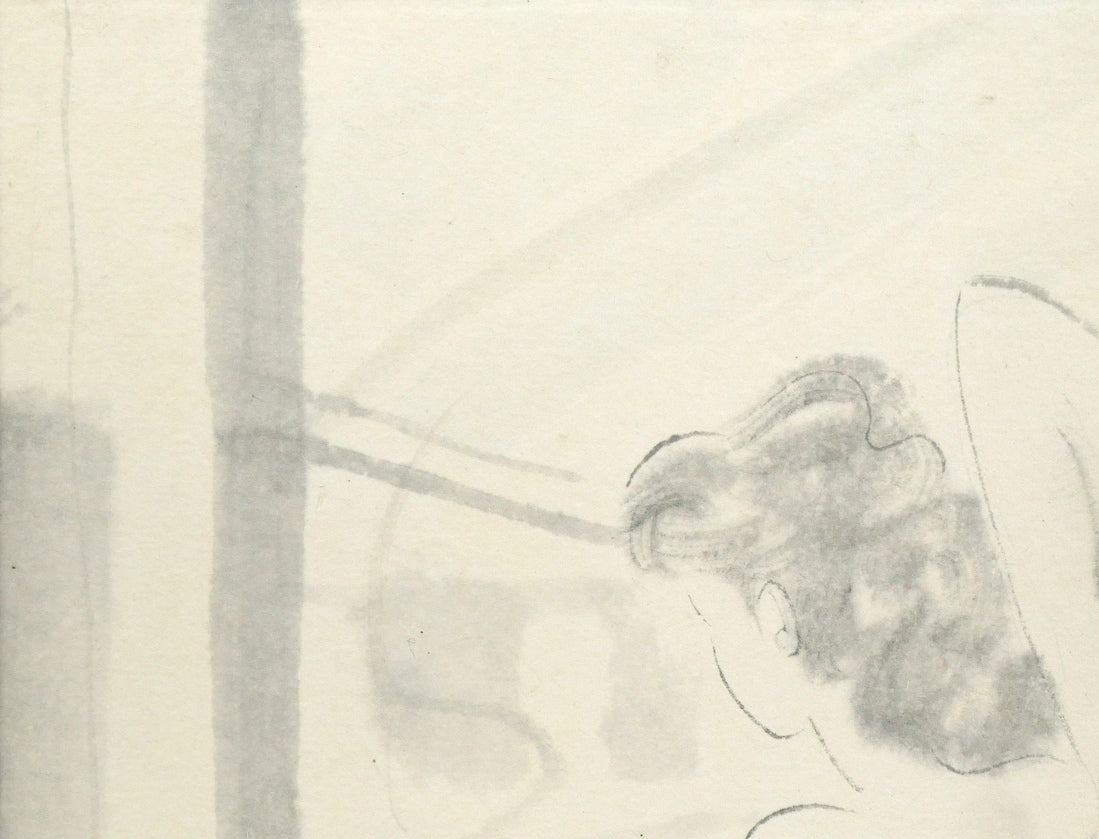 東郷青児「登別温泉　第一瀧本」水彩画・色紙　拡大画像1
