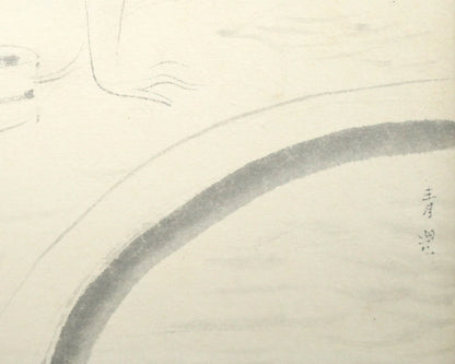 東郷青児「登別温泉　第一瀧本」水彩画・色紙　拡大画像7