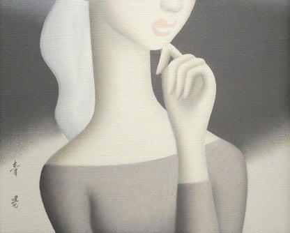東郷青児「思い出」油絵・SM　拡大画像3