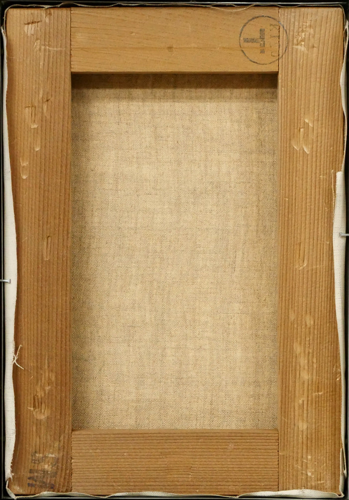 東郷青児「思い出」油絵・SM　キャンバス裏側画像