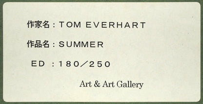 トム　エバハート（TOM　EVERHART）「SUMMER」リトグラフ　額裏シール拡大画像2