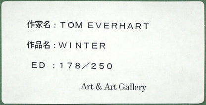 トム　エバハート（TOM　EVERHART）「WINTER」リトグラフ　額裏シール拡大画像2