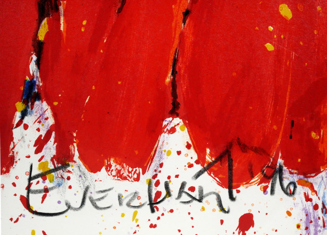 トム　エバハート（TOM　EVERHART）「WINTER」リトグラフ　本人直筆鉛筆サイン・年記（1996年作）