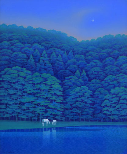 富谷一明「汀」油絵・F8号　作品全体拡大画像