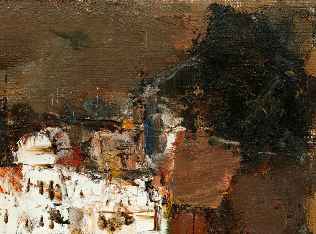 友成晴雄「運河ヴォージュ」油絵・F4号　拡大画像2