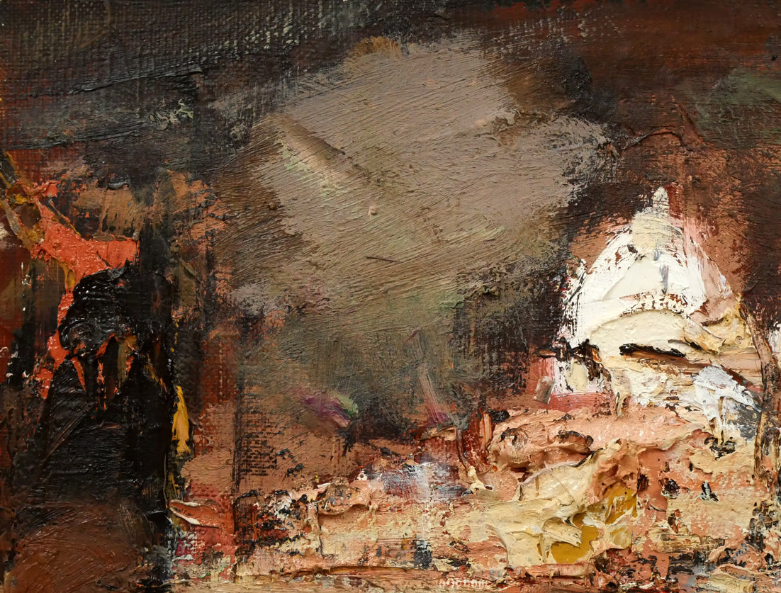 友成晴雄「ヴェニス」油絵・F4号　拡大画像1