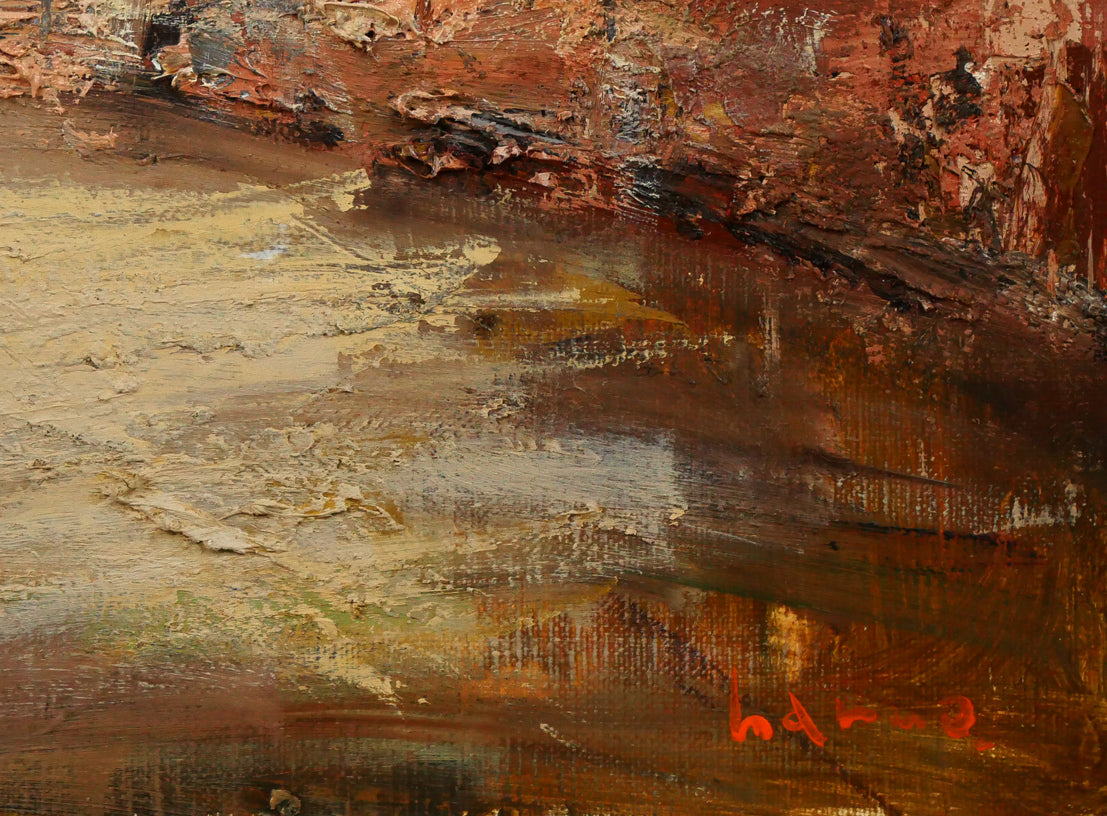 友成晴雄「ヴェニス」油絵・F4号　拡大画像4