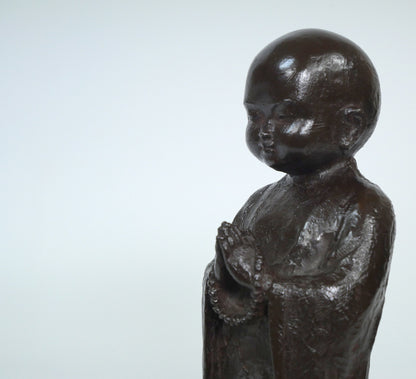 友沢正彦「合掌地蔵　祈り」ブロンズ作品