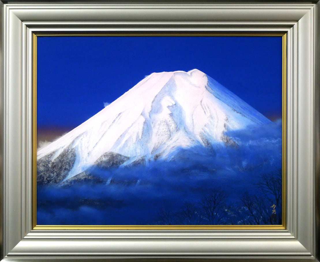 遠山幸男「暁富士」日本画・P15号