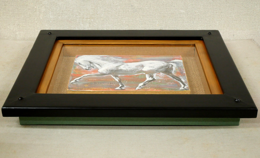 十時孝好「UMA95－6（馬）」油絵・SM　額装画像1