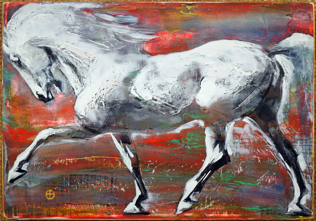十時孝好「UMA95－6（馬）」油絵・SM　作品全体画像