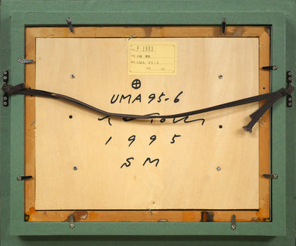 十時孝好「UMA95－6（馬）」油絵・SM　額縁裏側画像（裏にアクリル板が入ってます）