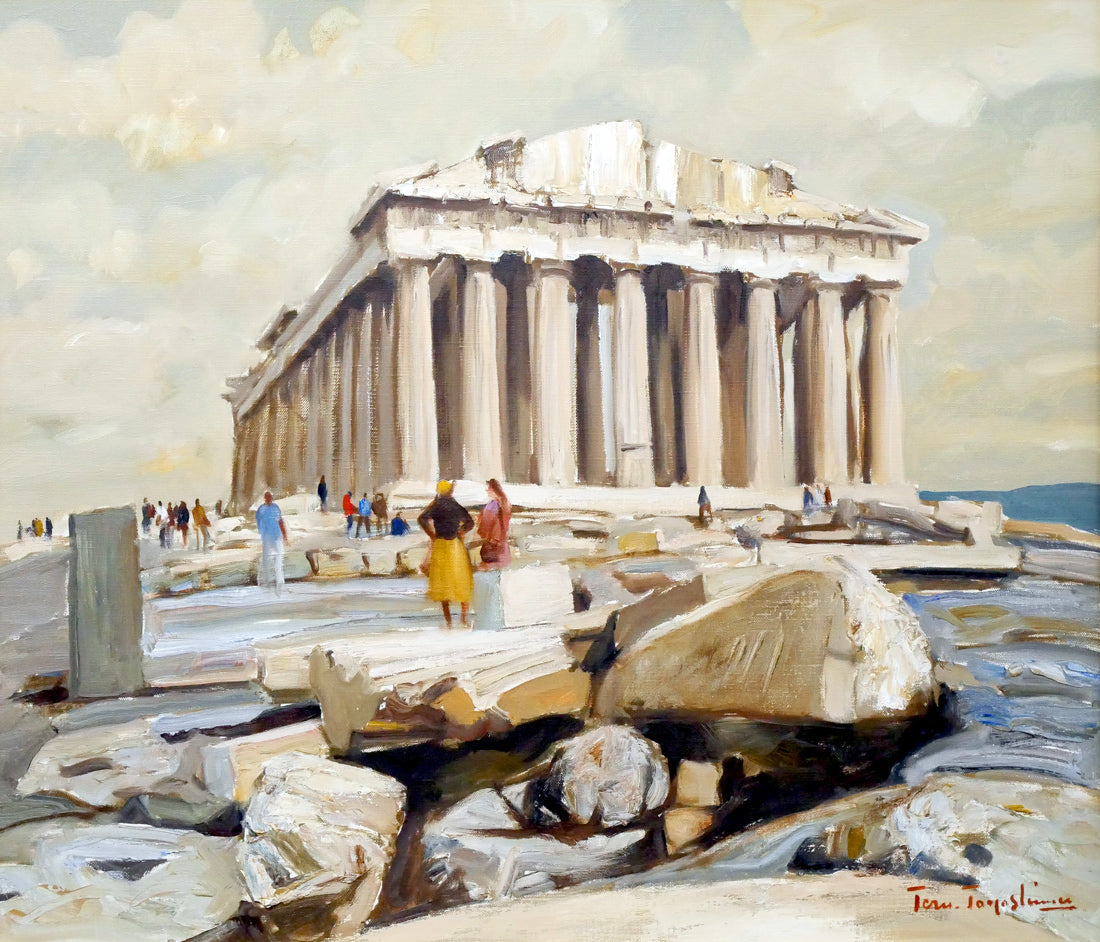 豊島輝彦「パルテノン神殿（ギリシャ・アクロポリス丘）」油絵・F10号　作品全体画像
