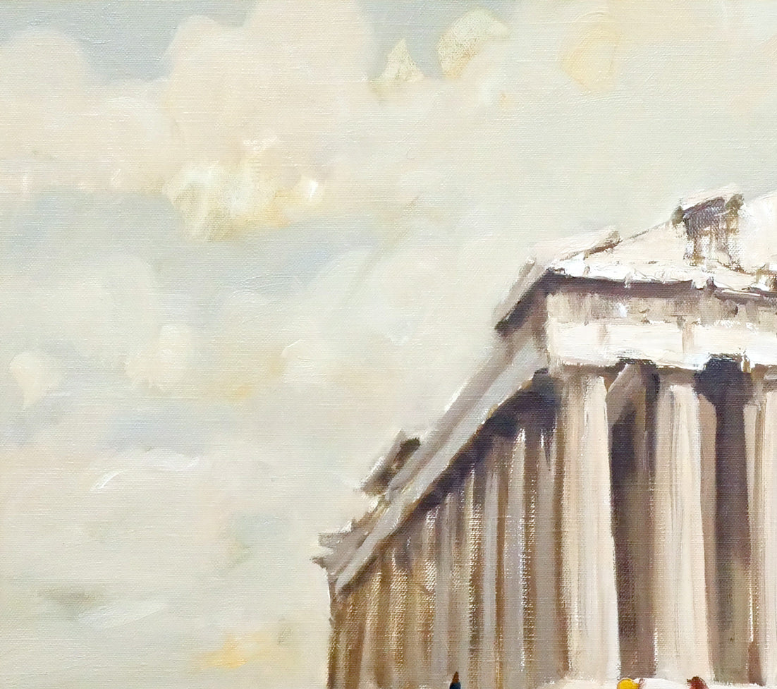 豊島輝彦「パルテノン神殿（ギリシャ・アクロポリス丘）」油絵・F10号　拡大画像1