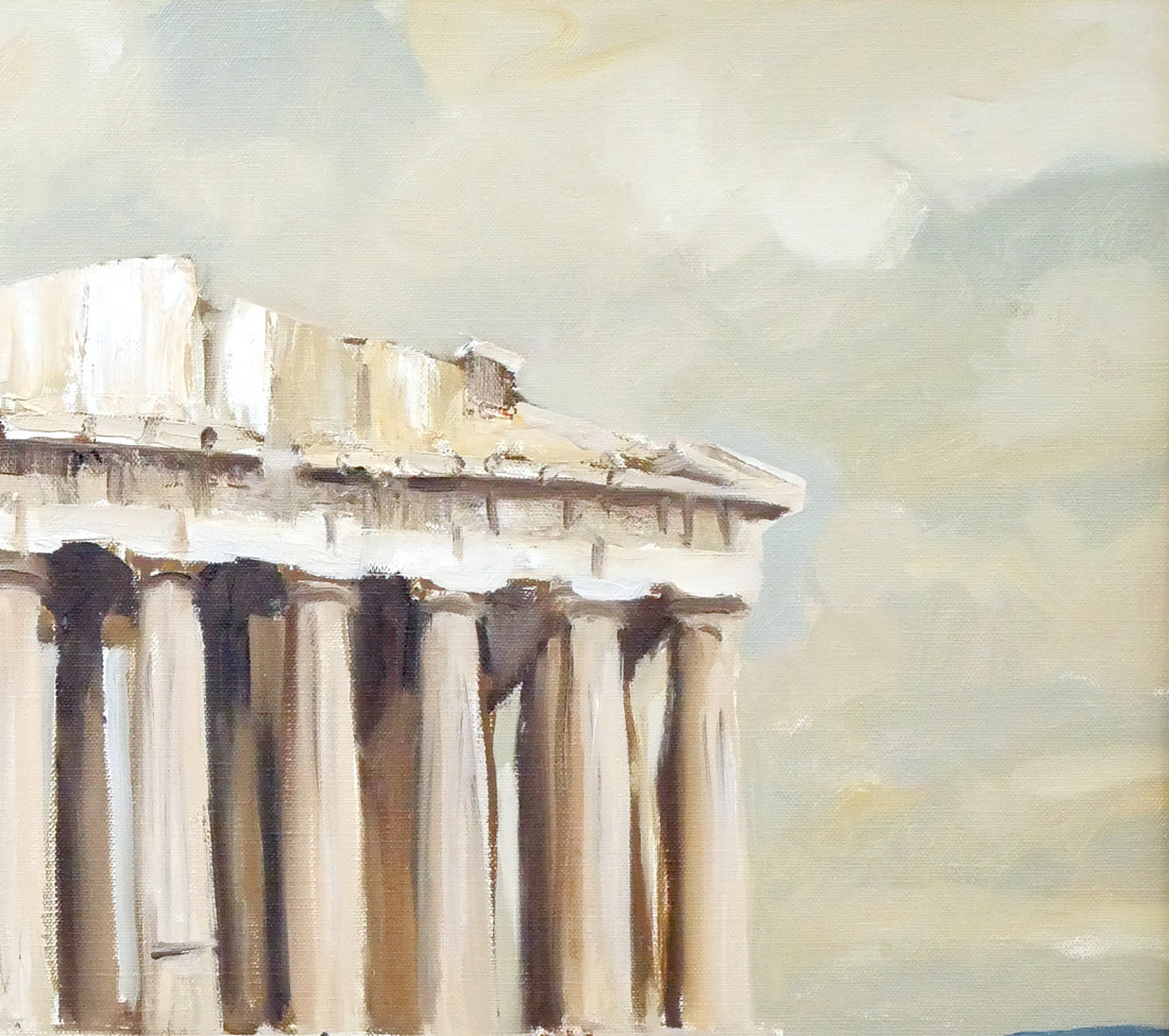 豊島輝彦「パルテノン神殿（ギリシャ・アクロポリス丘）」油絵・F10号　拡大画像2