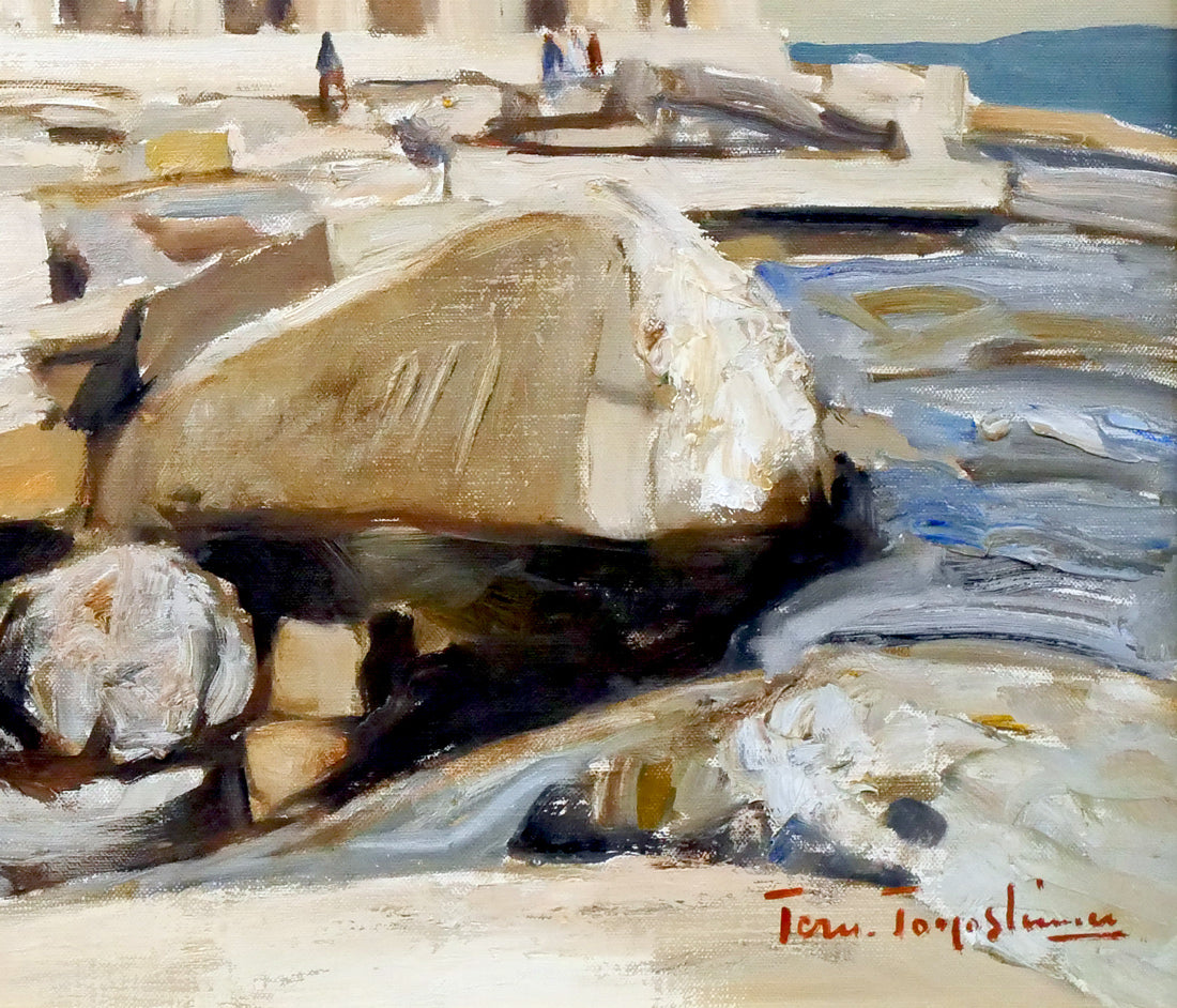 豊島輝彦「パルテノン神殿（ギリシャ・アクロポリス丘）」油絵・F10号　拡大画像4