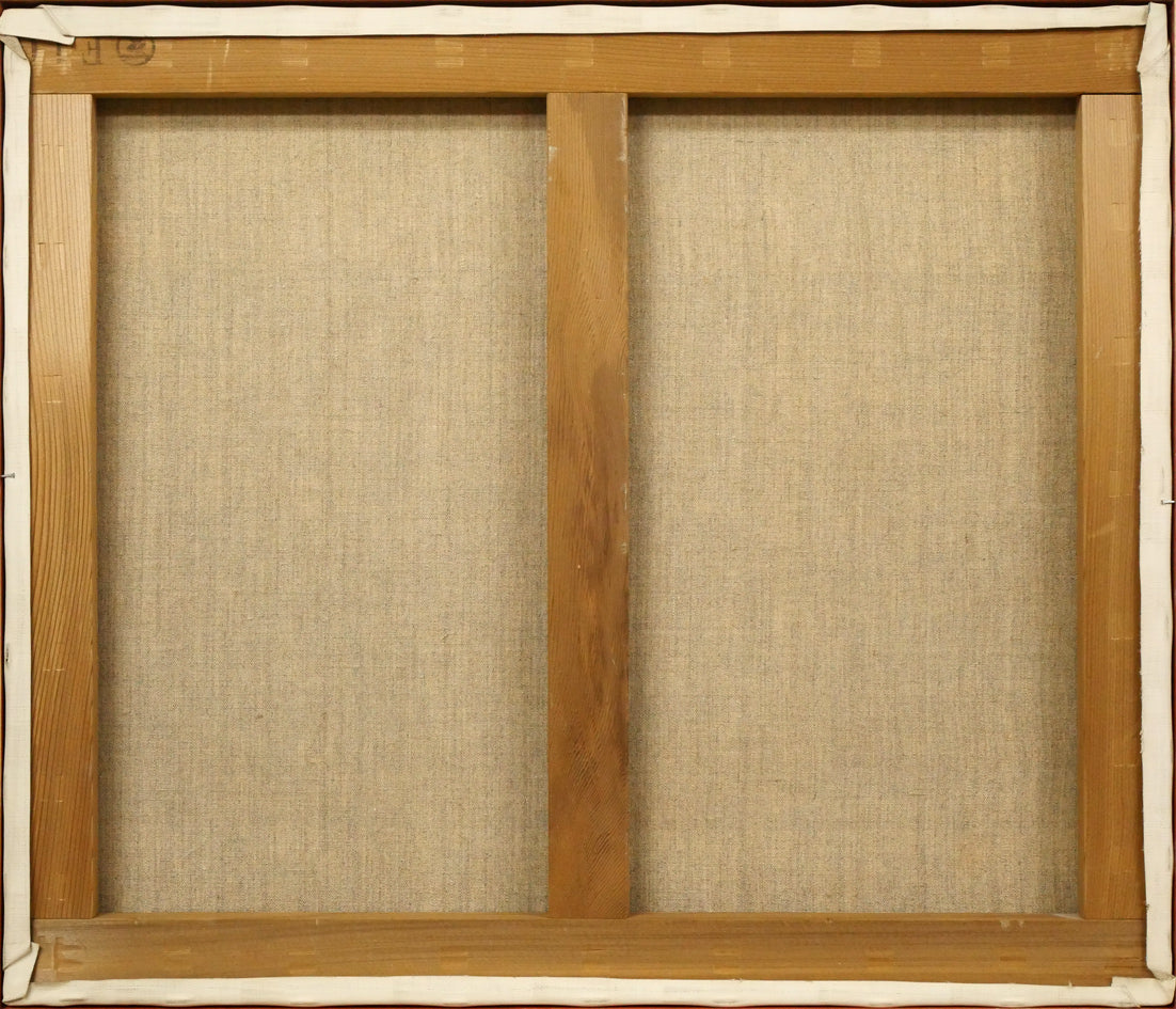 豊島輝彦「パルテノン神殿（ギリシャ・アクロポリス丘）」油絵・F10号　キャンバス裏側画像