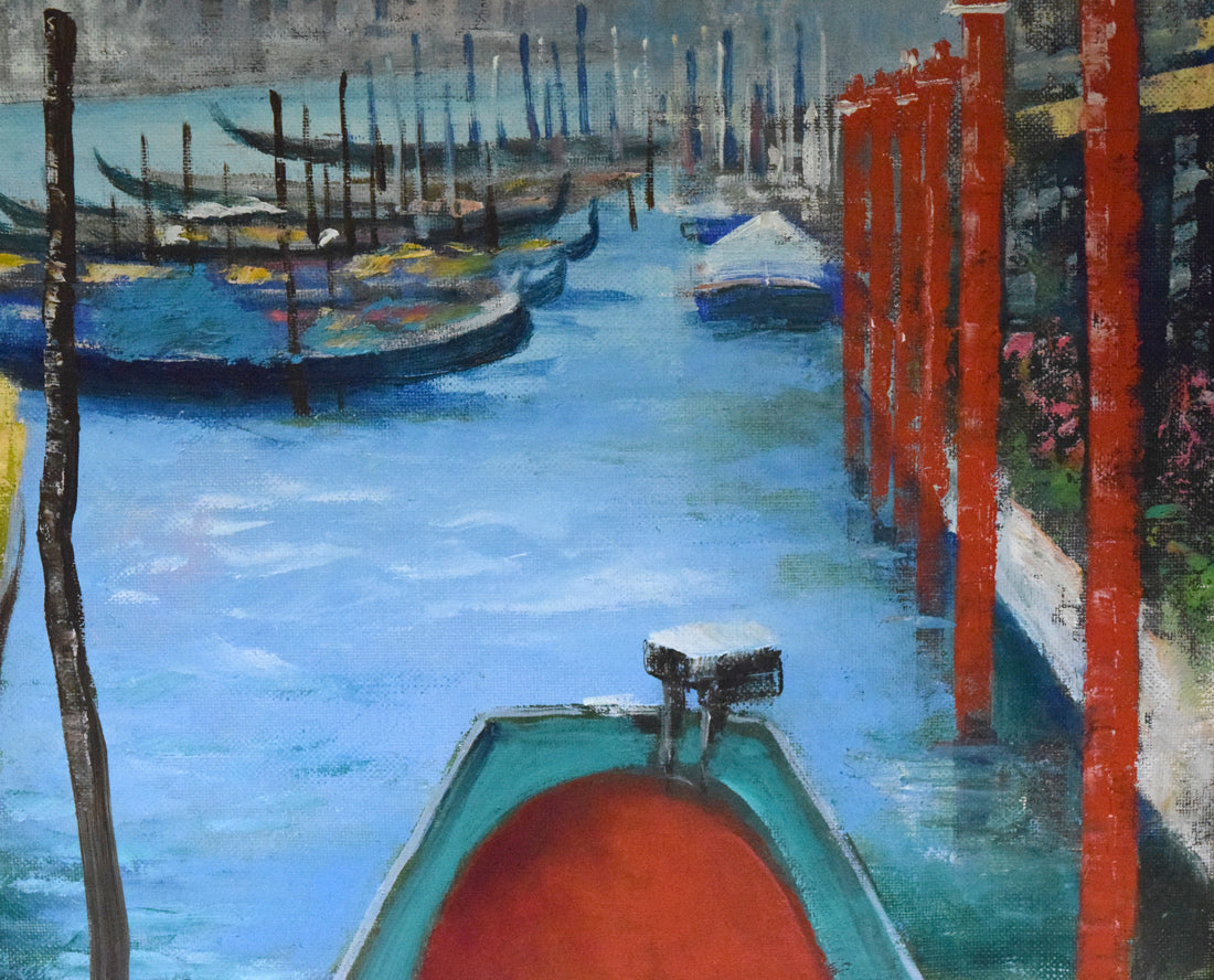 土屋茂「ベネツィア（イタリア）」油絵・F10号　拡大画像4