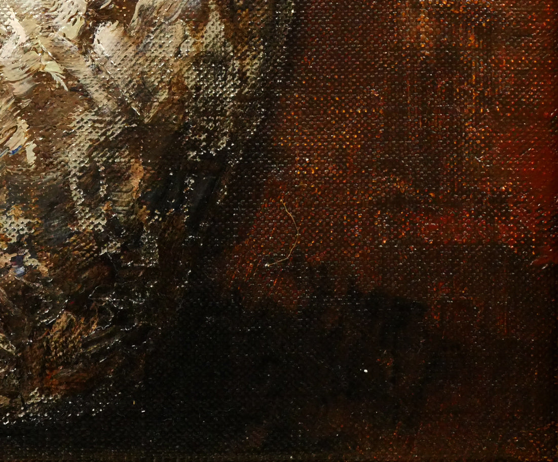 内田晃「白バラ」油絵・F3号　拡大画像6