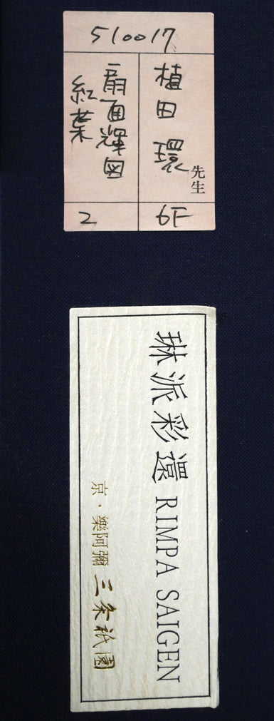 植田環「扇面輝図　紅葉」日本画・F6号　箱書き拡大画像