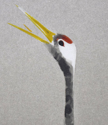 上村淳之「双鶴」シルクスクリーン版画　拡大画像5