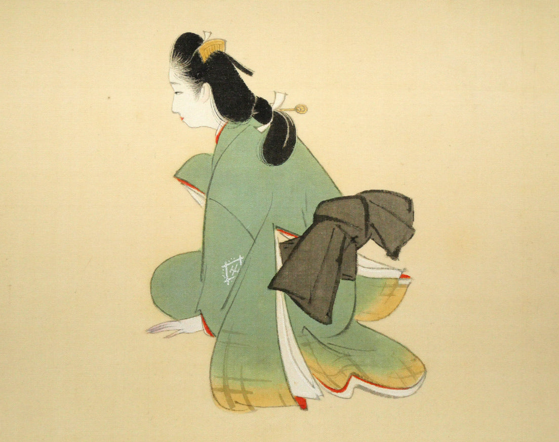 上村松園「春乃小鳥」絹本・彩色・6号　拡大画像4