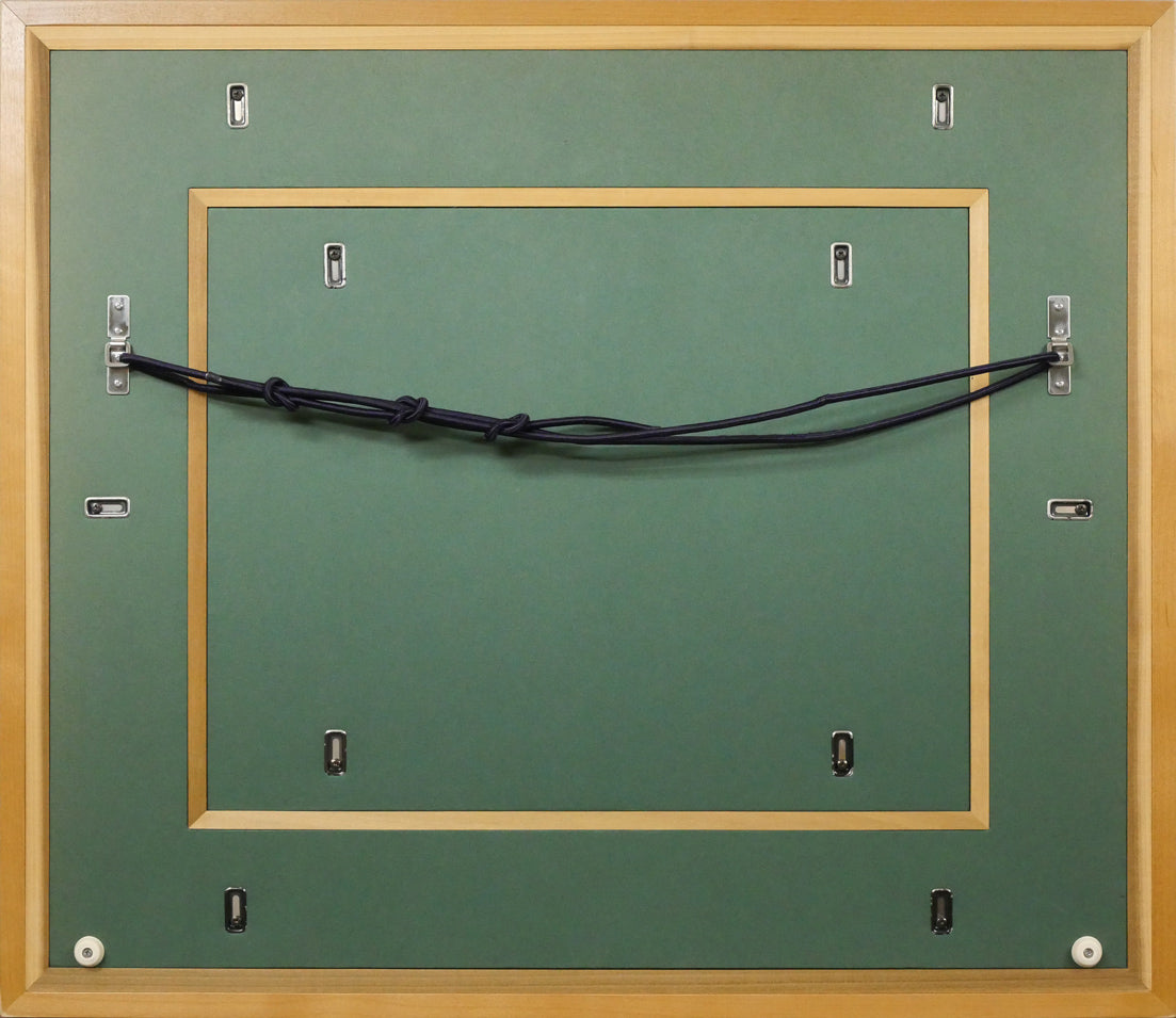 上村松園「春乃小鳥」絹本・彩色・6号　額縁裏側画像