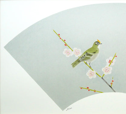 上村淳之「きくいただき（四季啼鳥・春）」シルクスクリーン版画　拡大画像1