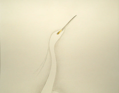 上村松篁「コサギ」リトグラフ　拡大画像1