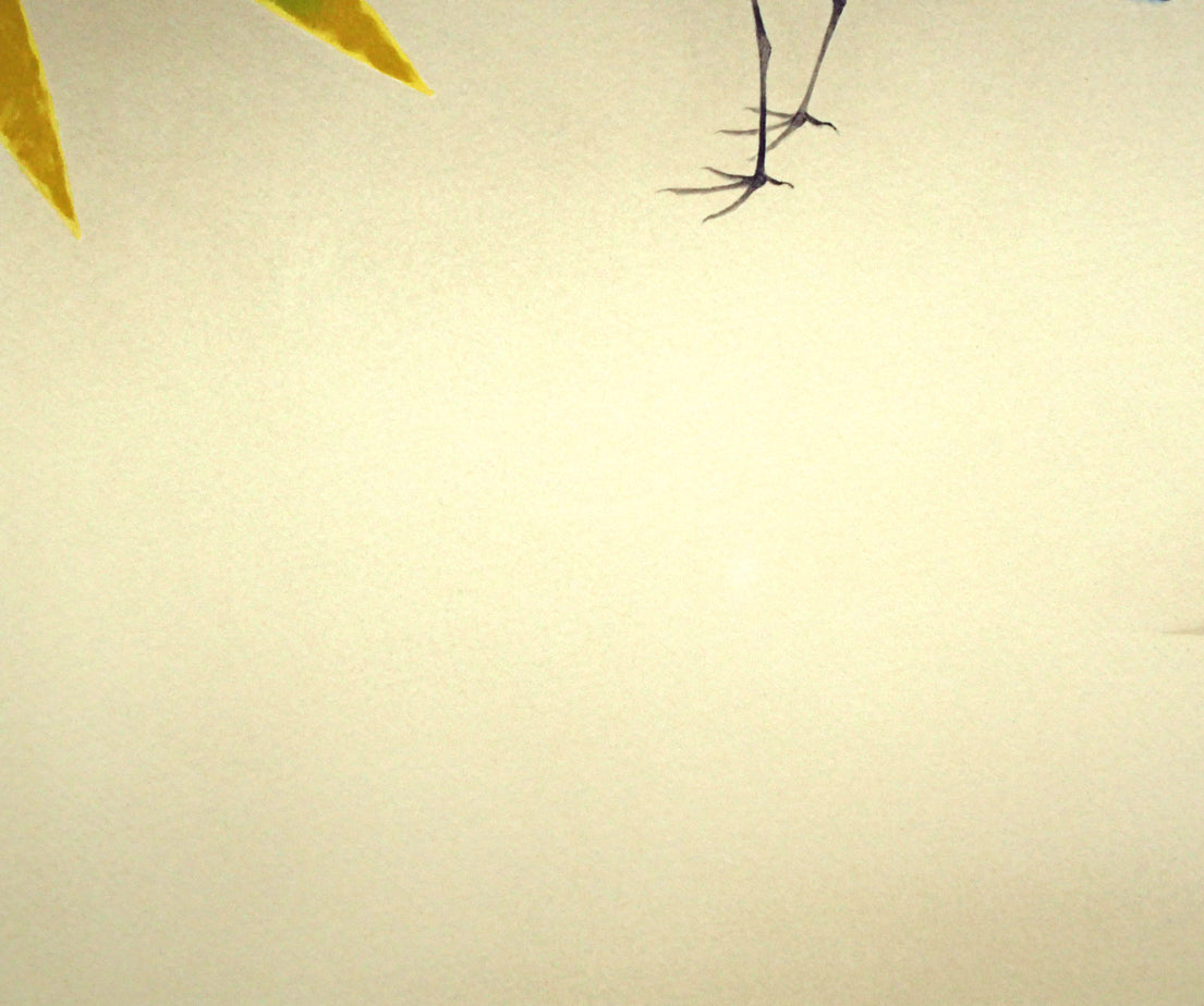 上村淳之「雪中小禽」リトグラフ　拡大画像4