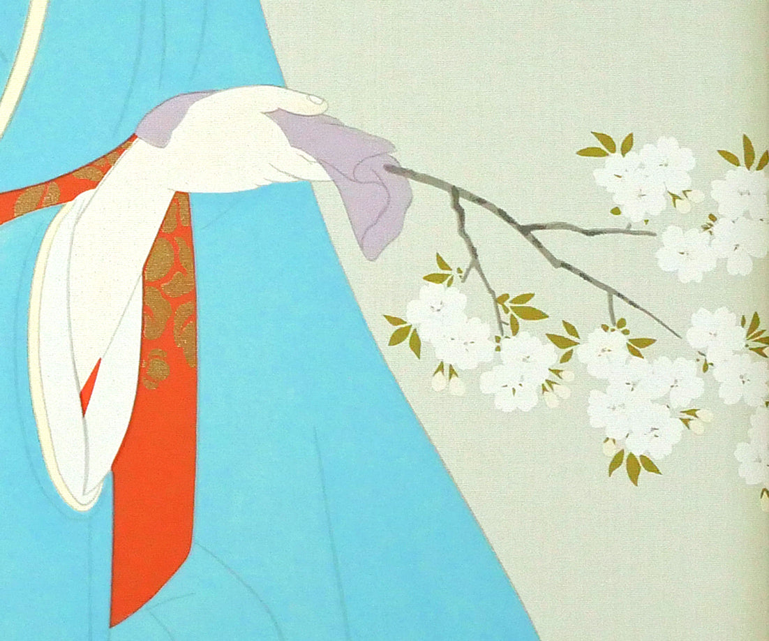 上村松園「春信」シルクスクリーン版画・絹本　拡大画像4