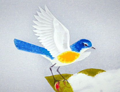 上村淳之「雪椿」シルクスクリーン版画　拡大画像2