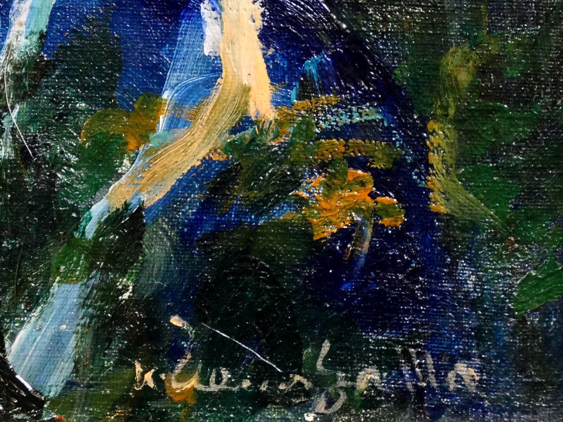 上野山清貢「晩秋の北海道摩周湖」油絵・P12号　サイン拡大画像