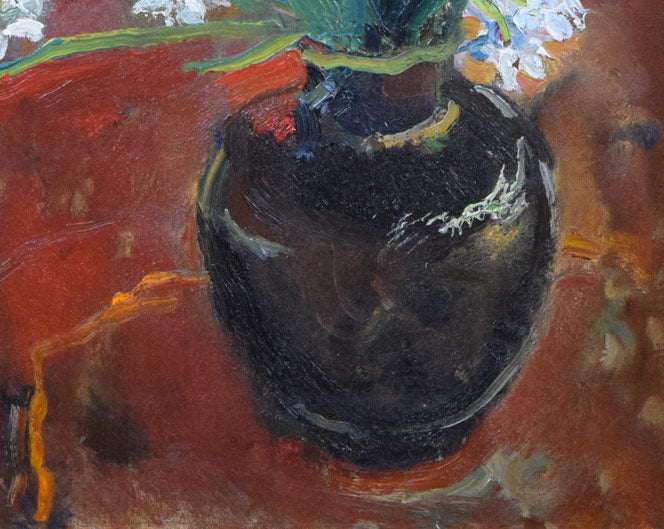 上野山清貢「花」油絵・F6号　拡大画像5