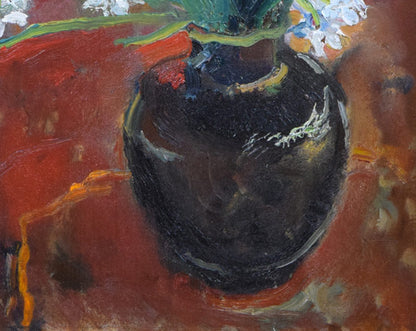 上野山清貢「花」油絵・F6号　拡大画像5