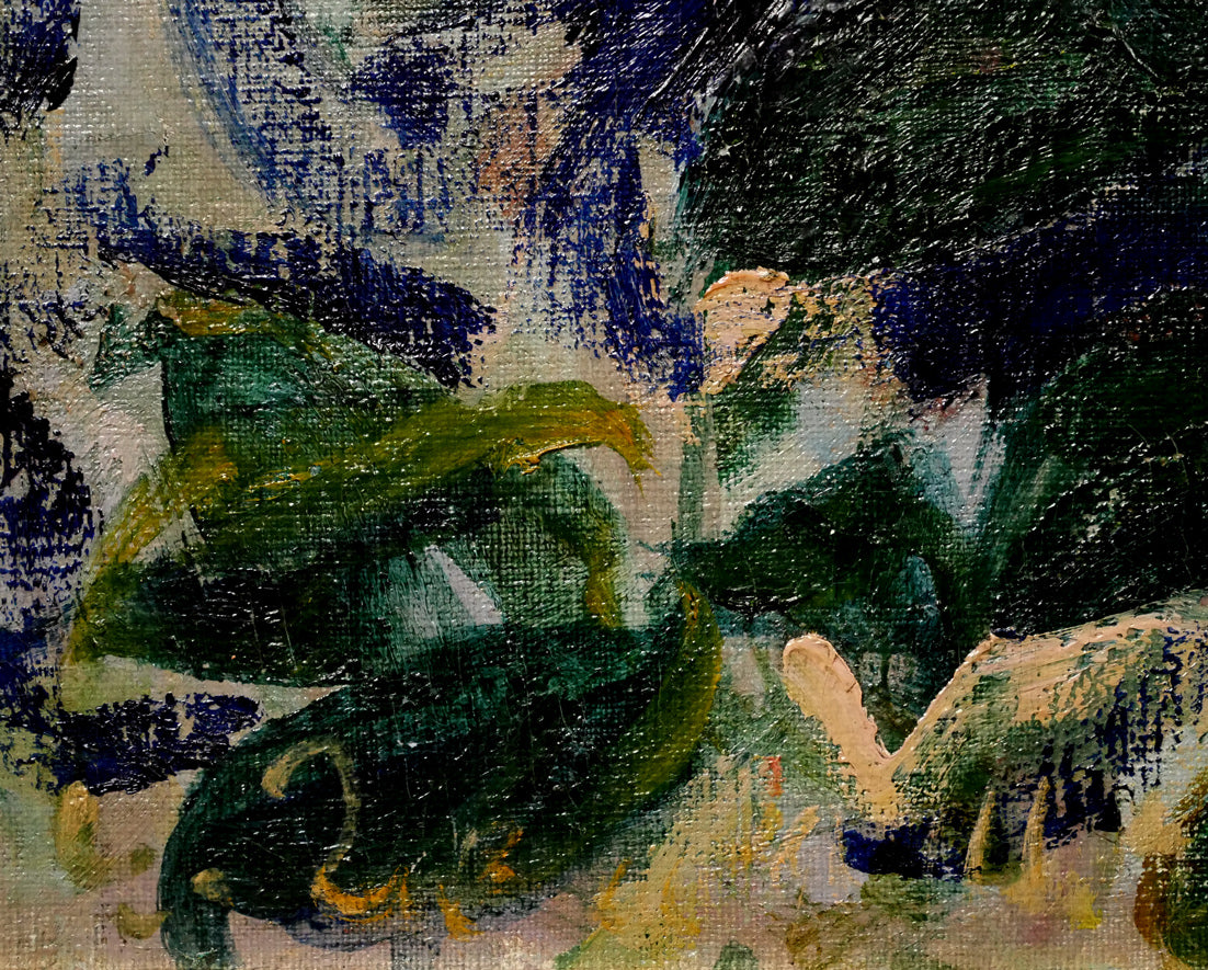 上野山清貢「椿」油絵・F6号　サイン画像