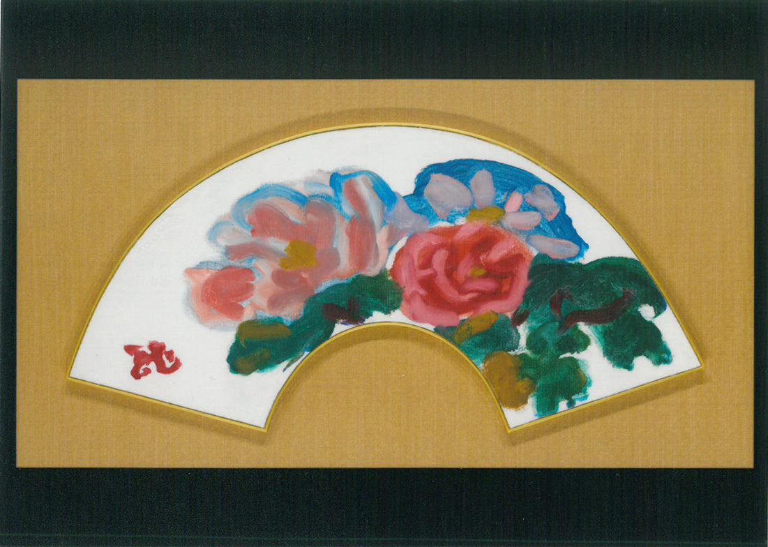 梅原龍三郎「薔薇」扇面・油絵10号　東美鑑定評価機構鑑定委員会　鑑定証書（裏）