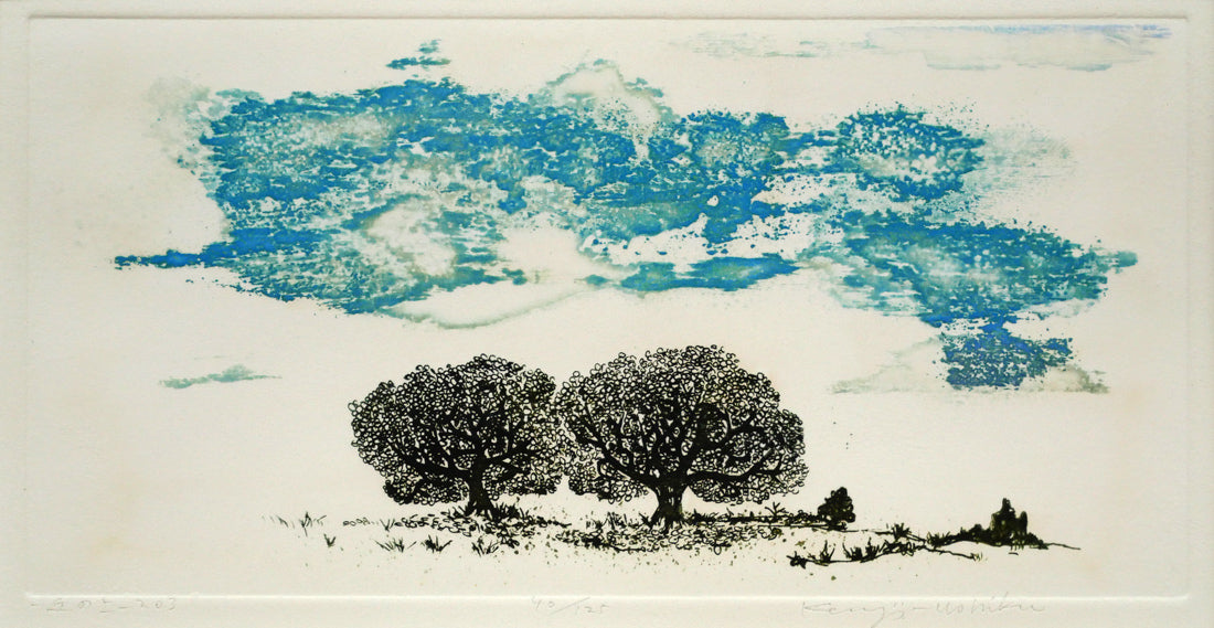 牛玖健治「－丘の上－203」銅版画　作品全体画像