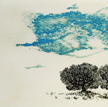 牛玖健治「－丘の上－203」銅版画　拡大画像1