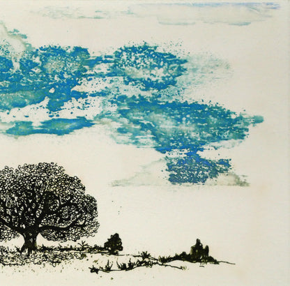 牛玖健治「－丘の上－203」銅版画　拡大画像2