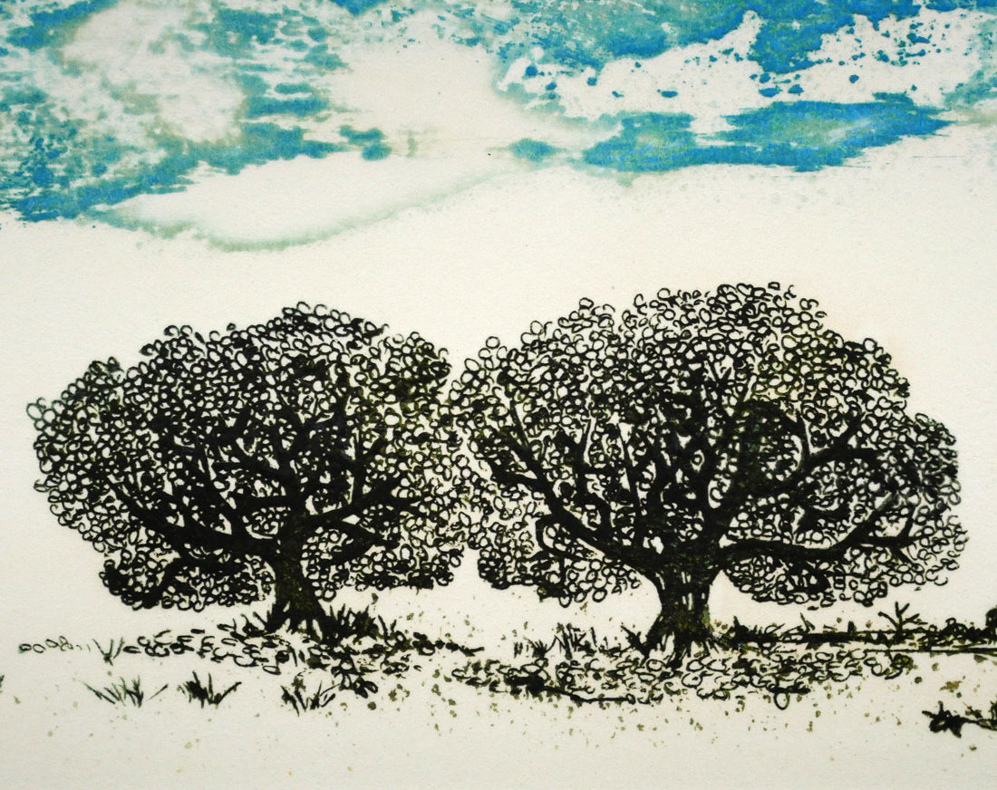 牛玖健治「－丘の上－203」銅版画　拡大画像3