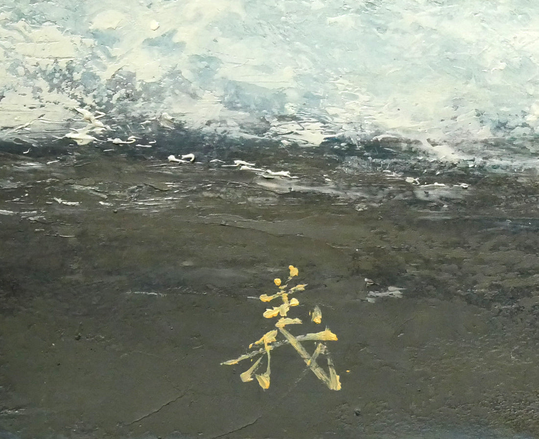 薄井義「海（スペイン・マラガ）」油絵・WF4号　サイン拡大画像