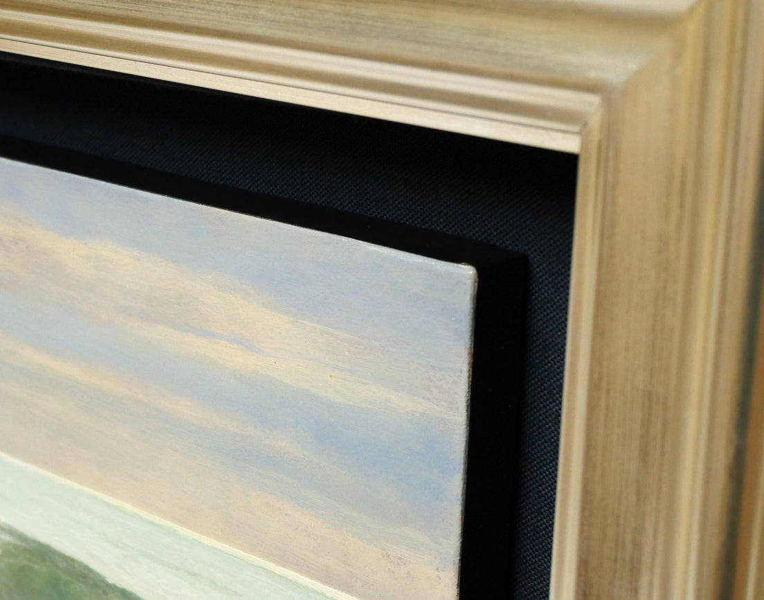 薄井義「海（スペイン・マラガ）」油絵・WF4号　額装画像1