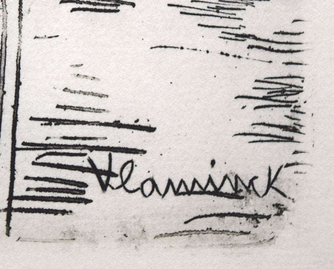 ヴラマンク「グラシェール通り（フランス）」銅版画　版上サイン拡大画像