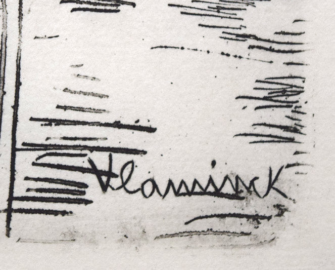 モーリス　ド　ヴラマンク（Maurice de VLAMINCK）「グラシェール通り（フランス）」銅版画　版上サイン拡大画像